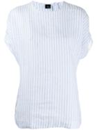 Fay Striped Short-sleeved Top - Blue