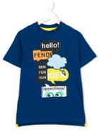 Fendi Kids - Print T-shirt - Kids - Cotton - 4 Yrs, Toddler Boy's, Blue