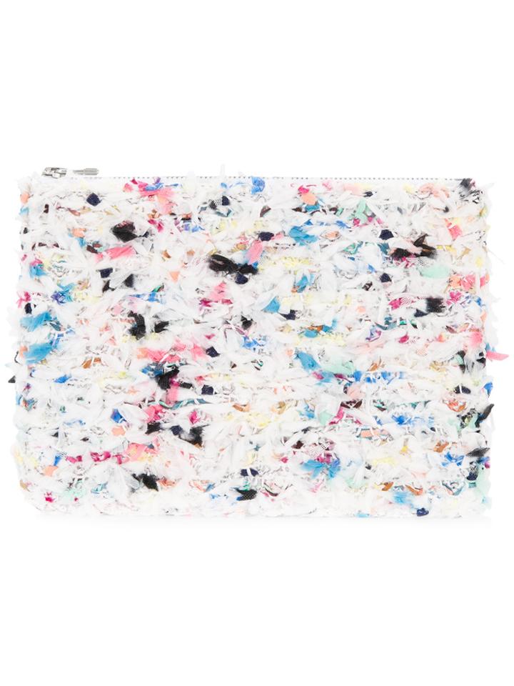 Coohem Knit Tweed Spring Paint Pouch - White