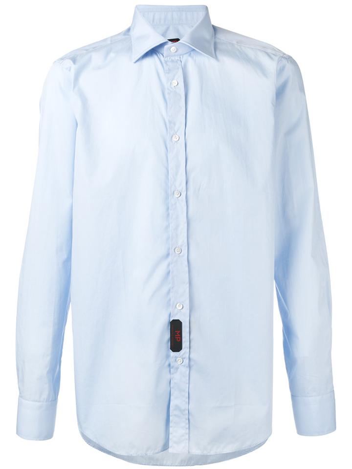 Mp Massimo Piombo - Plain Shirt - Men - Cotton - 42, Blue, Cotton