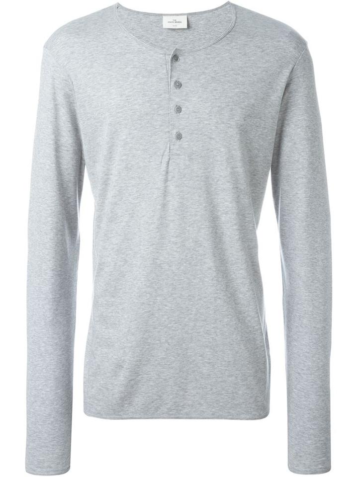 The White Briefs 'birch' Henley Top, Men's, Size: Medium, Grey, Organic Cotton