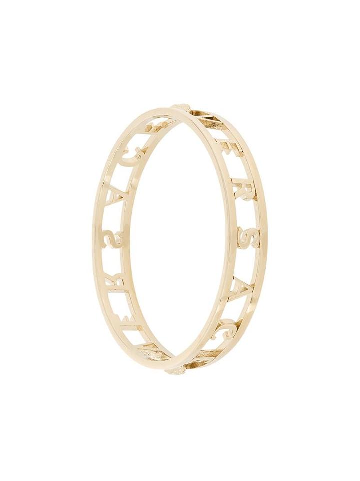 Versace Logo Cuff Bangle, Women's, Metallic