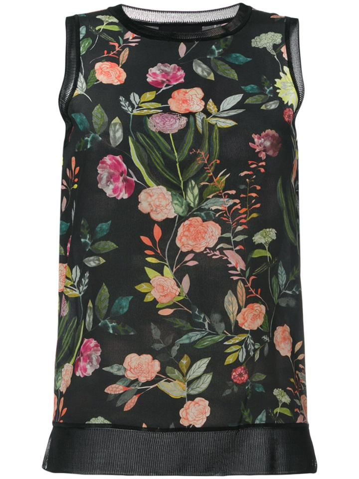 Theory Floral Print Top - Black