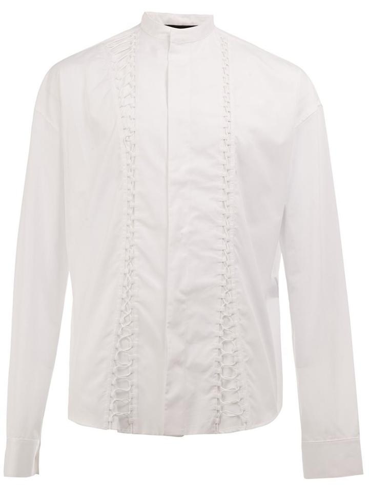 Haider Ackermann Ruffle Detail Shirt, Men's, Size: Small, White, Cotton