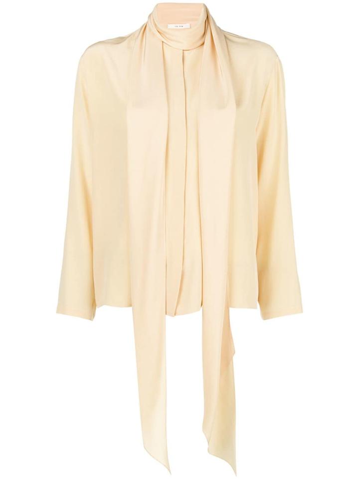 The Row Tie Neck Blouse - Neutrals