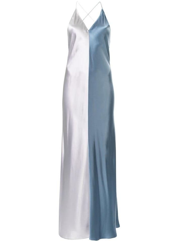 Lee Mathews Sierra Two-tone Slip Dress - Blue