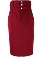 Unravel Project High-waisted Pencil Skirt - Red