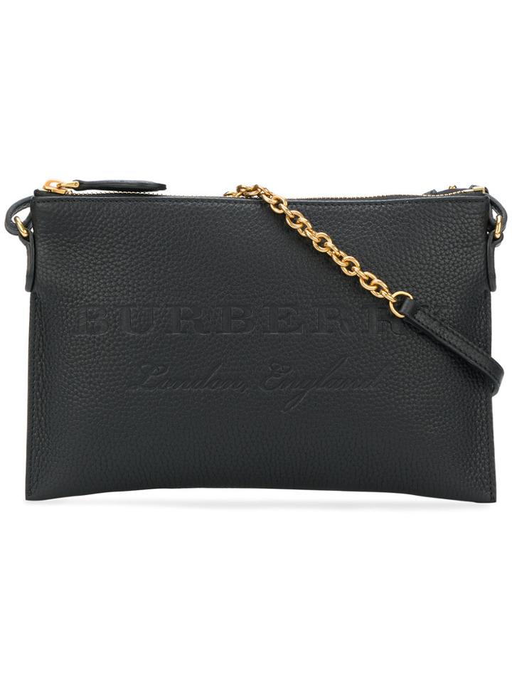 Burberry Embossed Shoulder Bag - Black