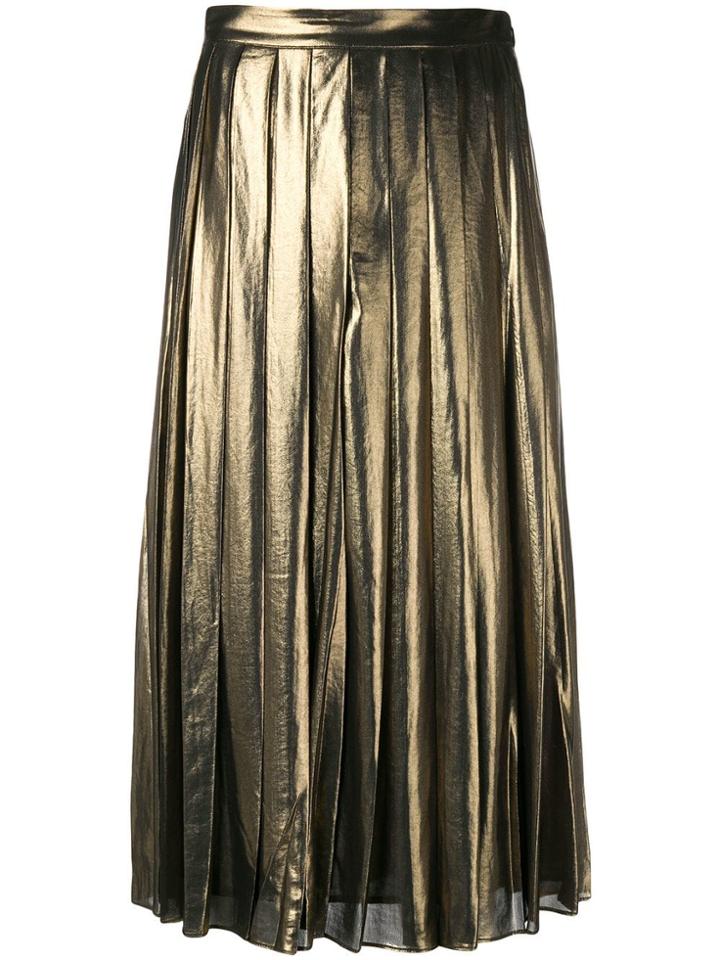 Michael Michael Kors Pleated Midi Skirt - Metallic