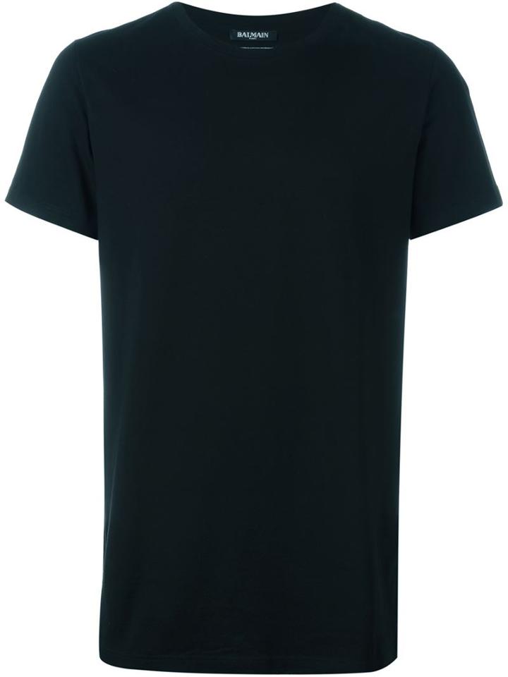 Balmain Classic T-shirt, Men's, Size: Medium, Black, Cotton