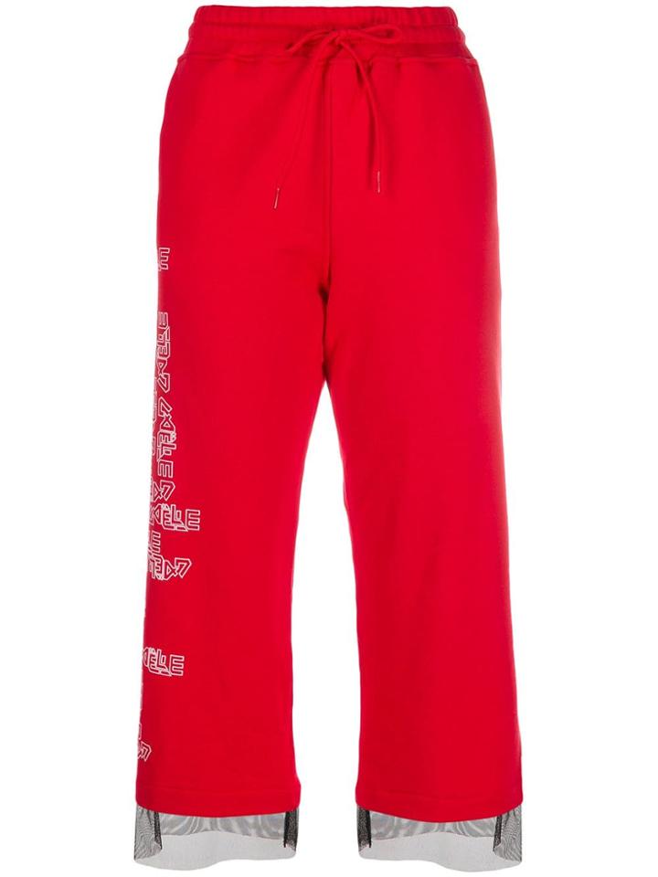 Gaelle Bonheur Cropped Track Pants - Red