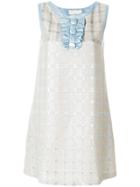 L'autre Chose Patterned Stitch Mini Dress - Blue