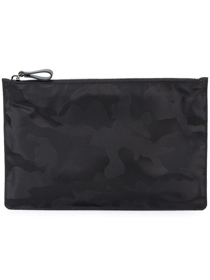 Valentino Camouflage Clutch, Men's, Black, Nylon