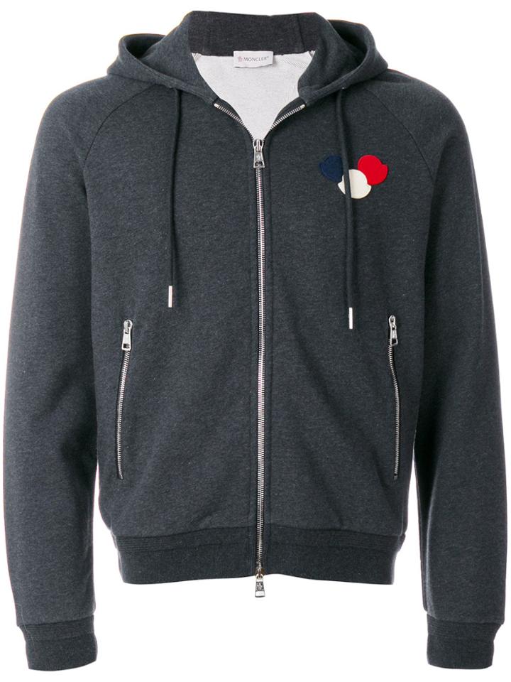 Moncler Logo Hooded Sweatshirt - Grey