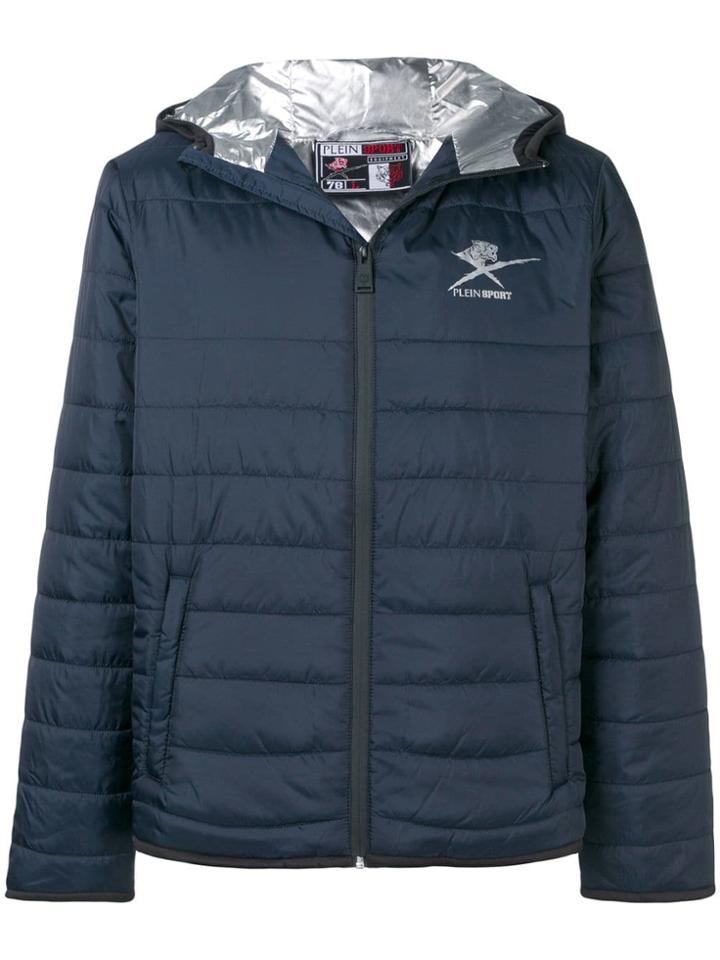 Plein Sport Padded Hooded Jacket - Blue