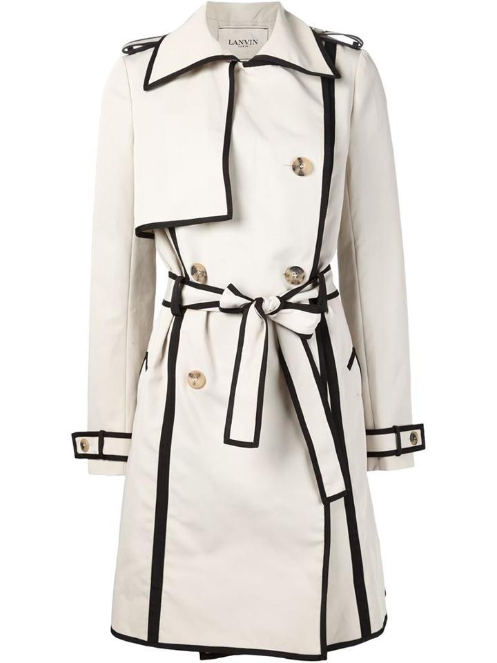 Lanvin Contrast Piped Trim Trench Coat