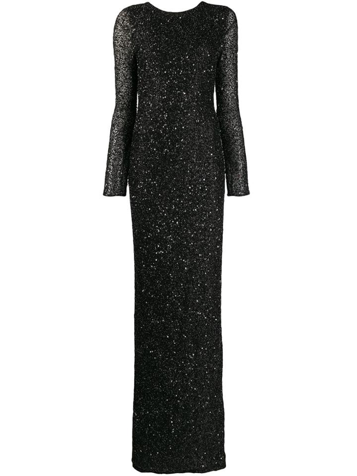Balmain Sequinned Gown - Black