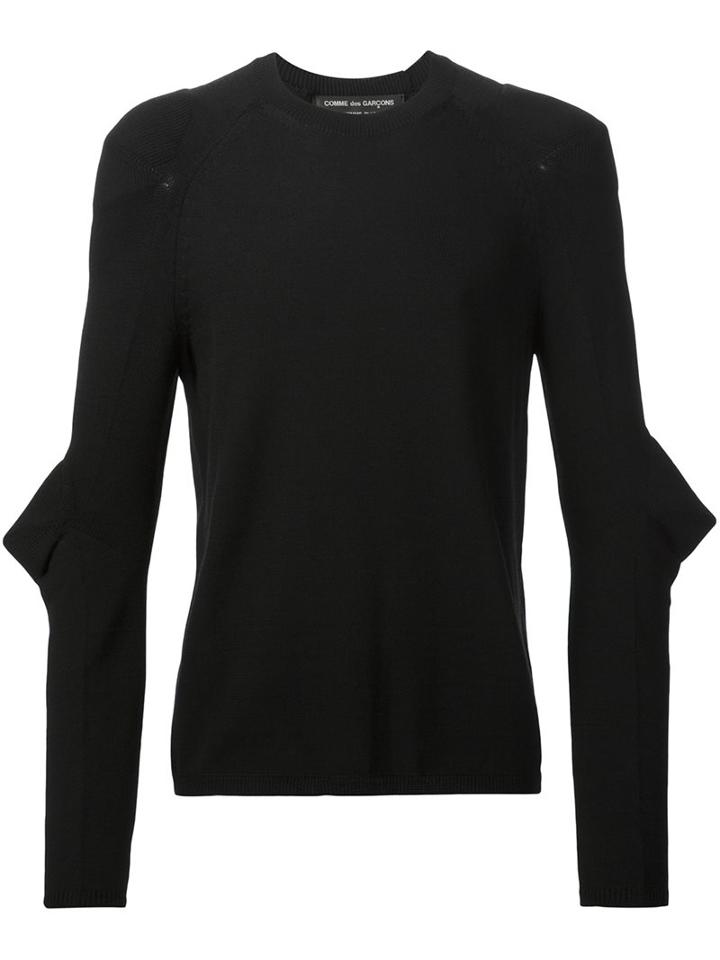 Comme Des Garçons Homme Plus Pyramid Elbow Jumper, Men's, Size: Large, Black, Wool