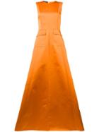 Rochas Flared Evening Gown - Yellow & Orange