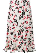 Marni Floral Print Frill A-line Skirt