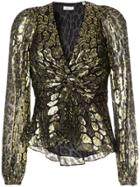 A.l.c. Leopard Lurex Asymmetric Blouse - Gold