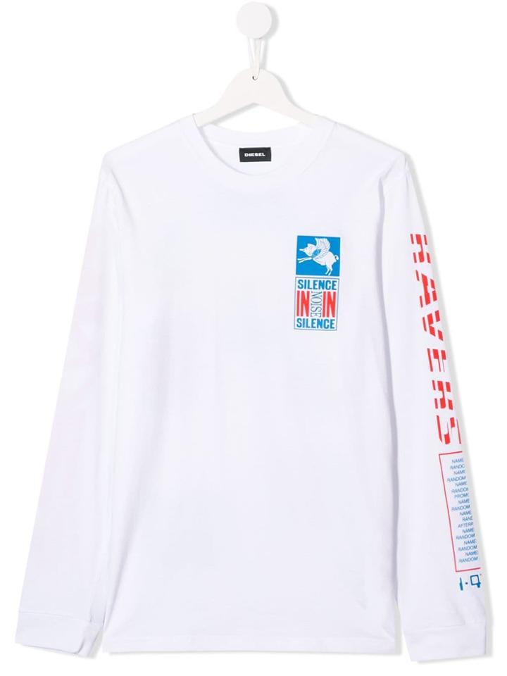 Diesel Kids Graphic Tee - White