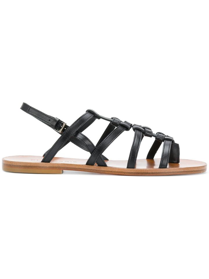 Robert Clergerie Flat Strappy Sandals - Black