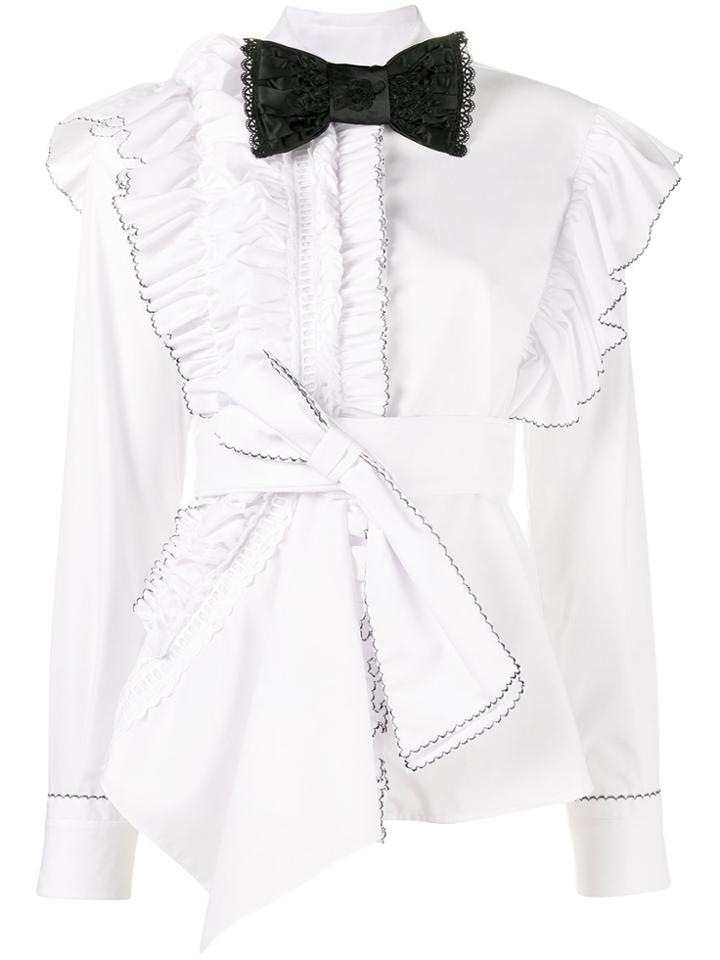 Preen By Thornton Bregazzi Morgana Ruffle Shirt - White