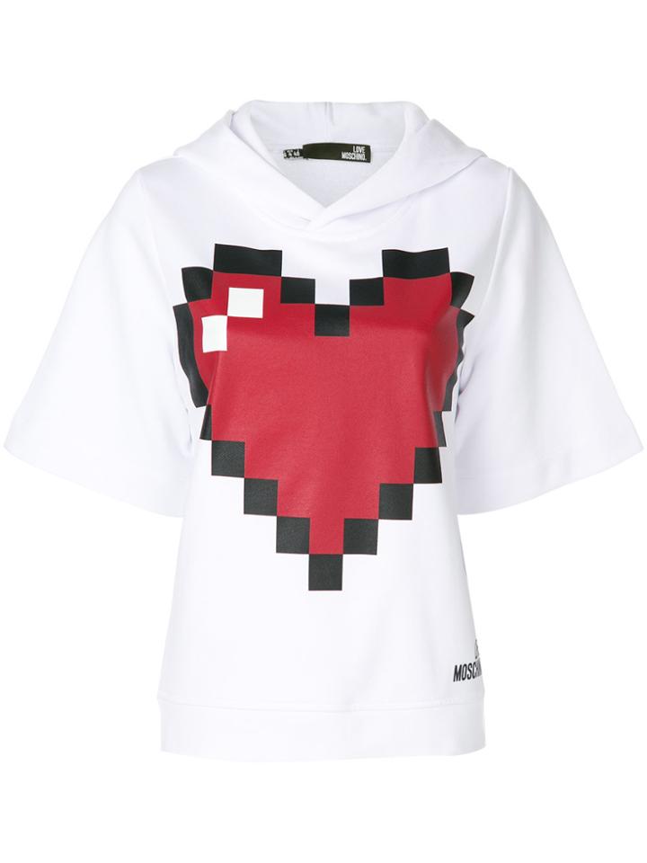 Love Moschino Heart Print Hoodie - White