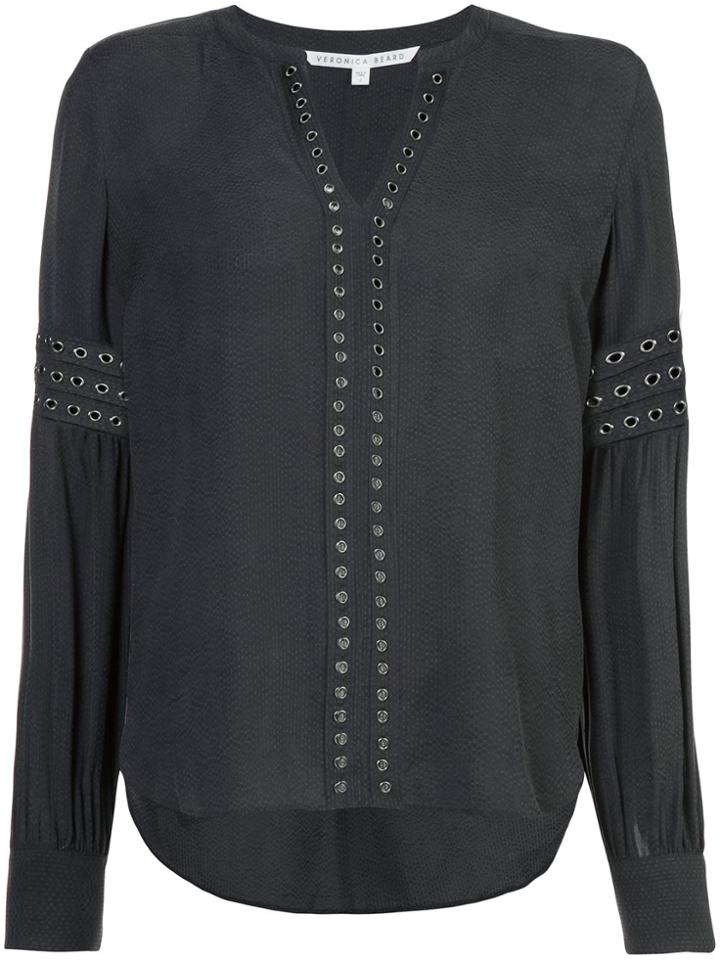 Veronica Beard Willa Eyelet Blouse - Black