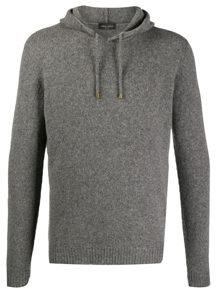 Roberto Collina Drawstring Hooded Sweater - Grey