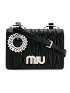 Miu Miu Brooch Shoulder Bag - Black