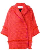 Gianluca Capannolo Frayed Oversized Coat, Women's, Size: 38, Yellow/orange, Acrylic/nylon/virgin Wool