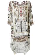 Camilla Embellished Print Dress - Nude & Neutrals