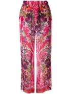 Etro Printed Silk Trousers, Women's, Size: 46, Pink/purple, Silk