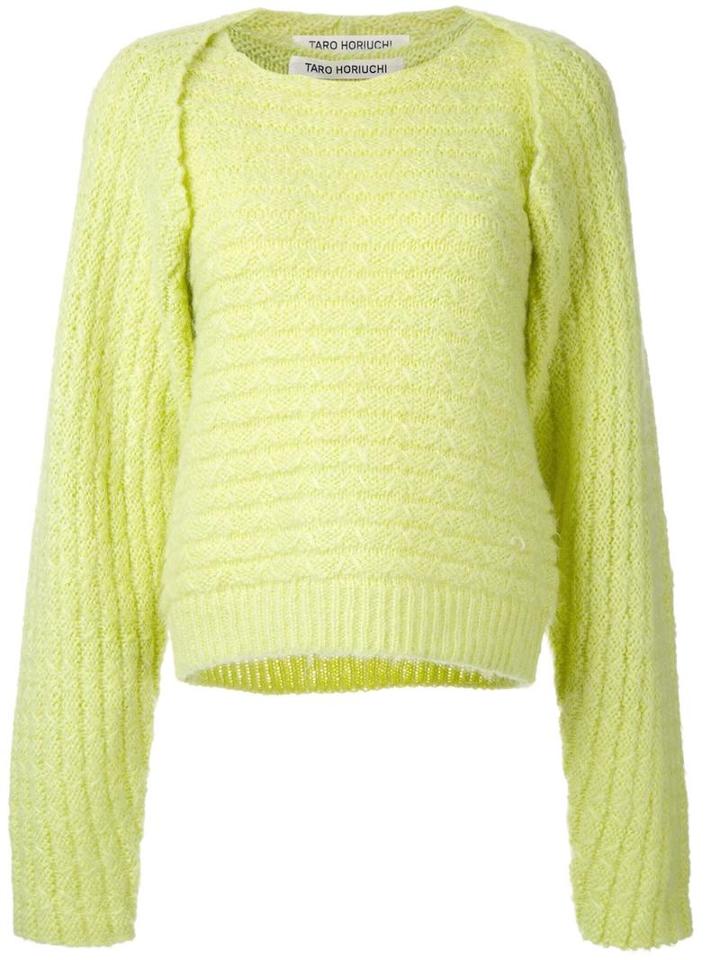 Taro Horiuchi Crew Neck Jumper, Women's, Yellow/orange, Acrylic/mohair/nylon/wool