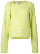 Taro Horiuchi Crew Neck Jumper, Women's, Yellow/orange, Acrylic/mohair/nylon/wool