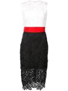 Milly Embroidered Colour Block Dress - Black