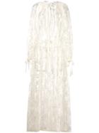 Ann Demeulemeester Embroidered Sheer Maxi Dress - White
