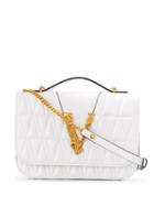 Versace Virtus Quilted Shoulder Bag - White
