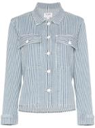 Frame Engineer Stripe Shirt Jacket - Blue