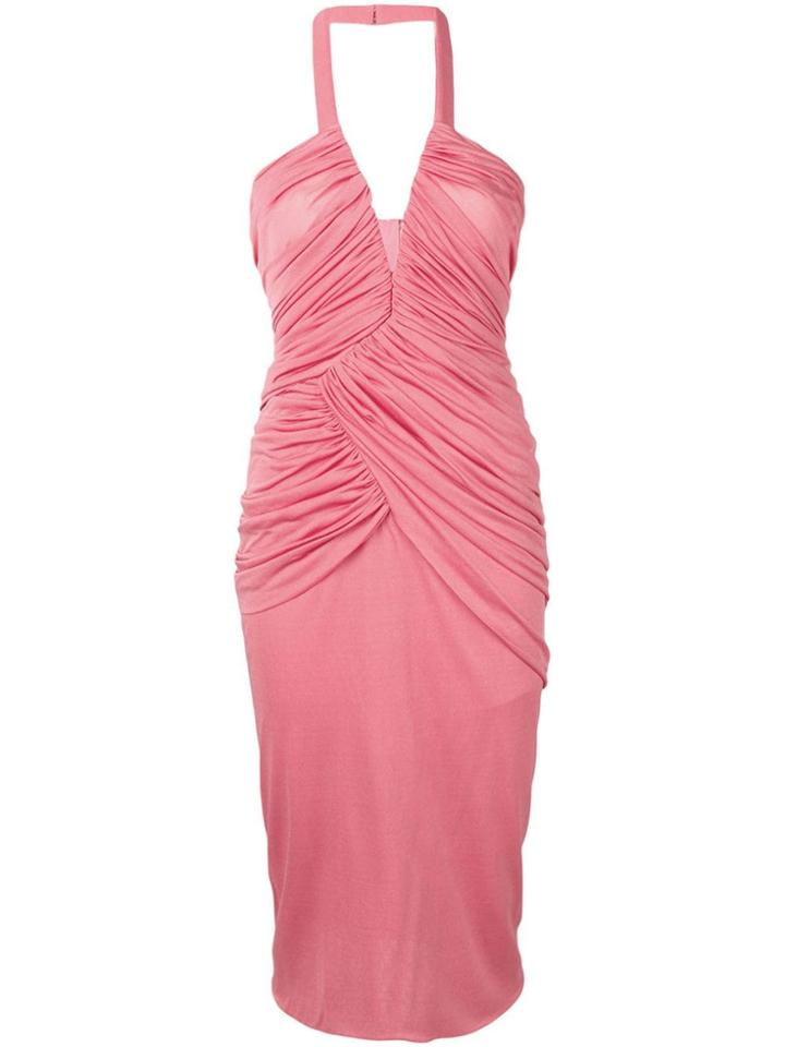 Tom Ford Gathered Front Halterneck Dress - Pink