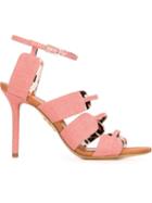 Charlotte Olympia Meryl Sandals, Women's, Size: 38, Pink/purple, Leather/linen/flax