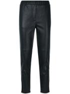 Bottega Veneta Cropped Leather Trousers - Black