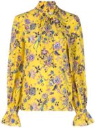 Les Reveries Floral Tied Neck Blouse - Yellow