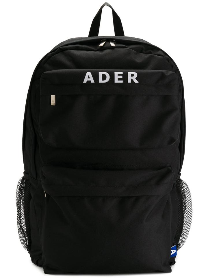 Ader Multi-pocket Logo Backpack - Black