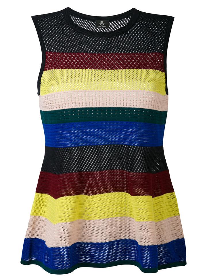 Ps By Paul Smith - Stripe Flared Top - Women - Cotton - M, Cotton