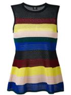Ps By Paul Smith - Stripe Flared Top - Women - Cotton - M, Cotton