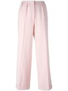 Olympia Le-tan Gingham Check Trousers, Women's, Size: 36, Pink/purple, Virgin Wool