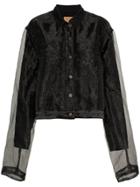 Y / Project Chiffon Layered Denim Jacket - Black